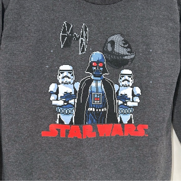 Star Wars Darth Vader Youth Boys Long Sleeve Graphic Tee Shirt Sz M Gray Unisex - Picture 8 of 8